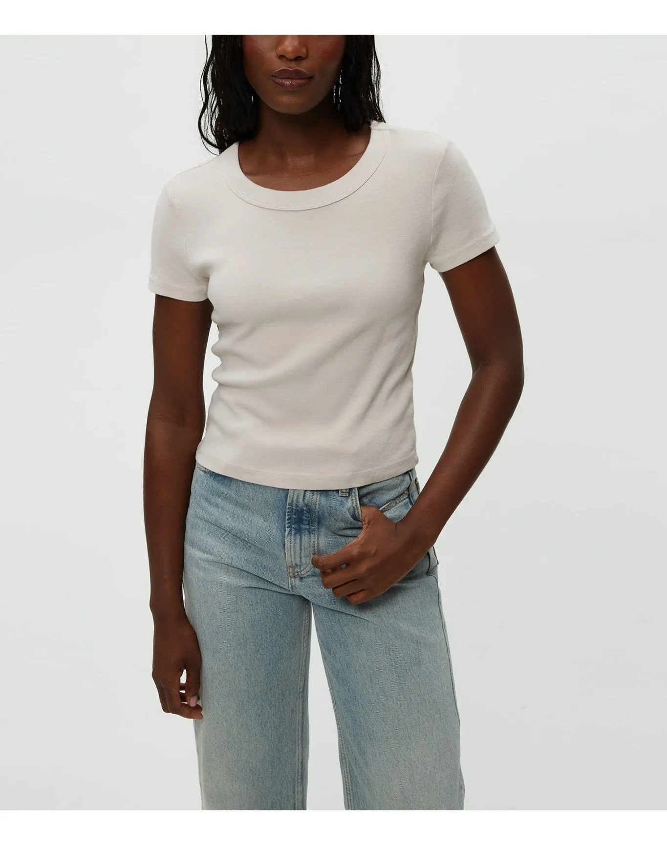 Mimi Cropped Tee | Cement MICHAEL STARS