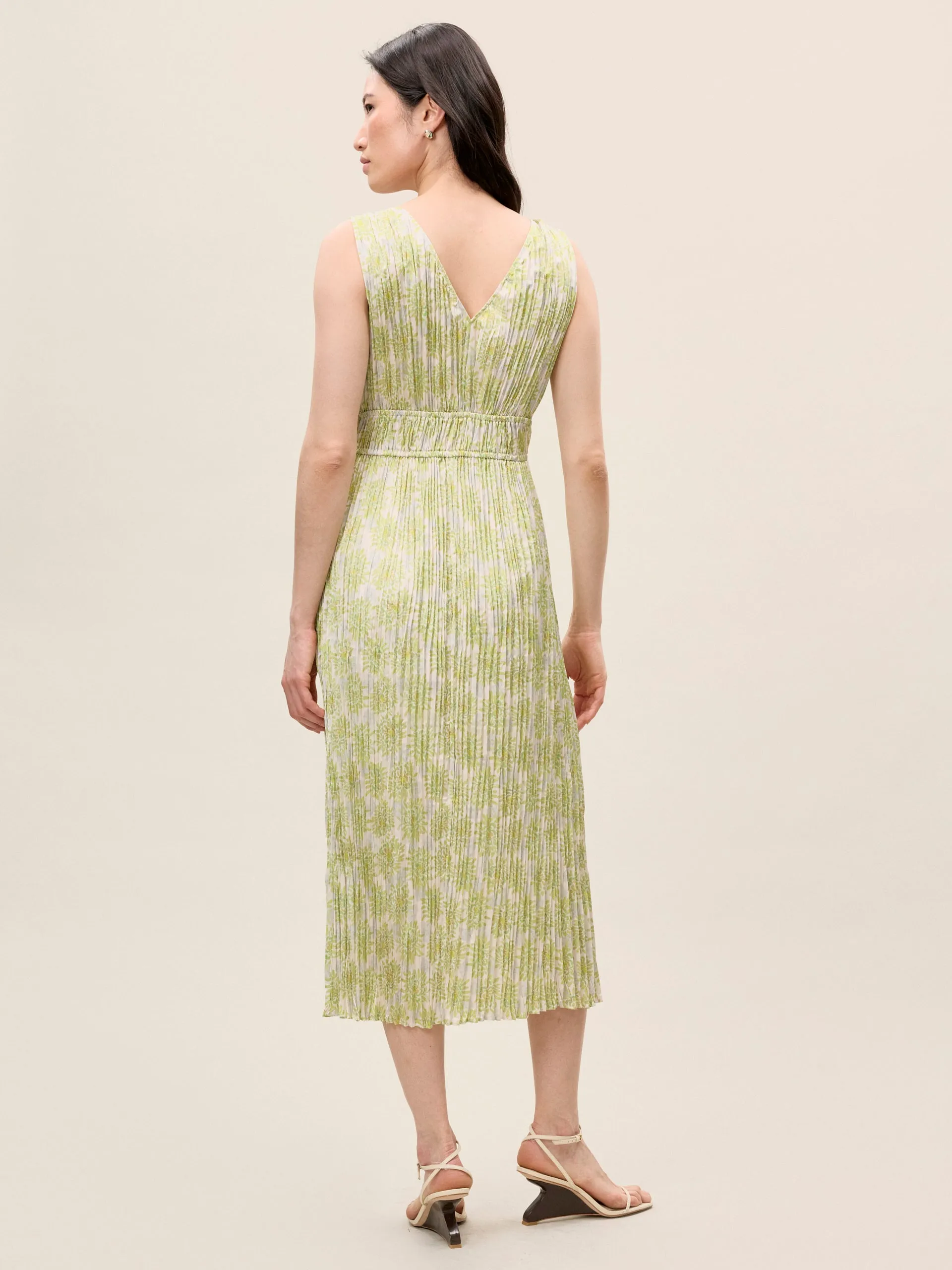 Mini Astera Fleur Button Front Dress | Chartreuse Combo REBECCA TAYLOR