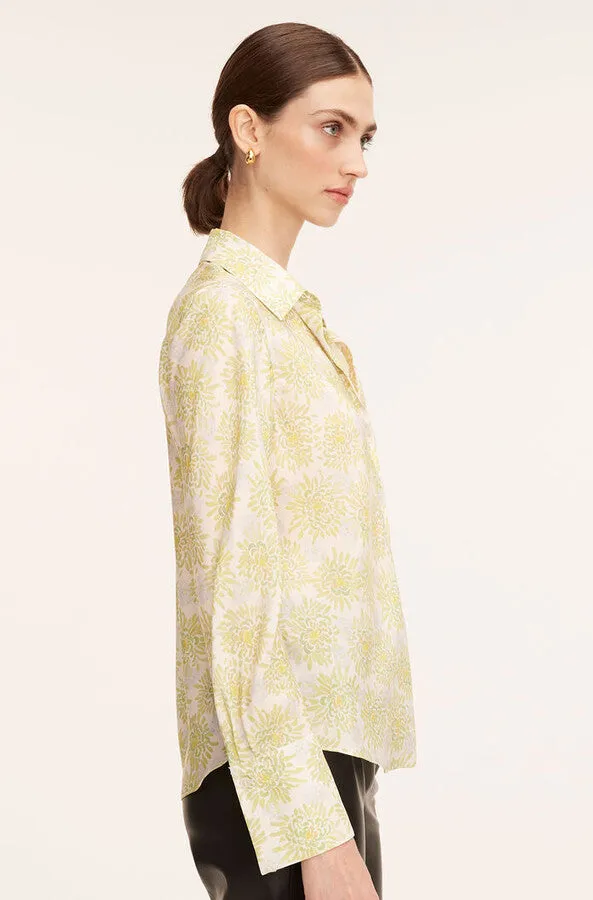 Mini Astera Fleur Long-Sleeve Button-Front Shirt | Cream REBECCA TAYLOR