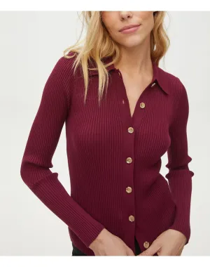 Miri Ribbed Button Down Top | Auburn MICHAEL STARS