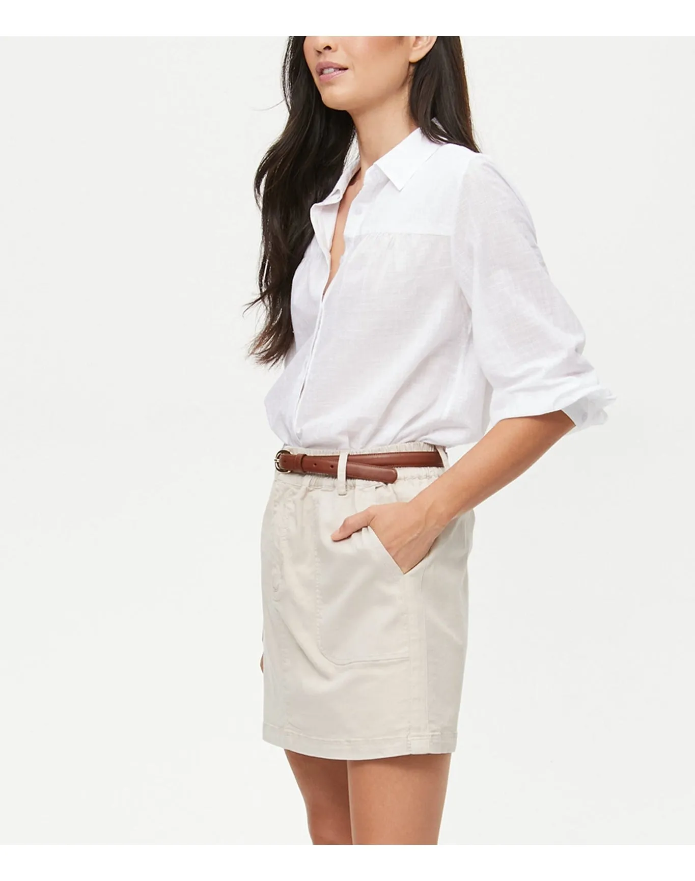 Monroe Twill Skirt | Cement MICHAEL STARS
