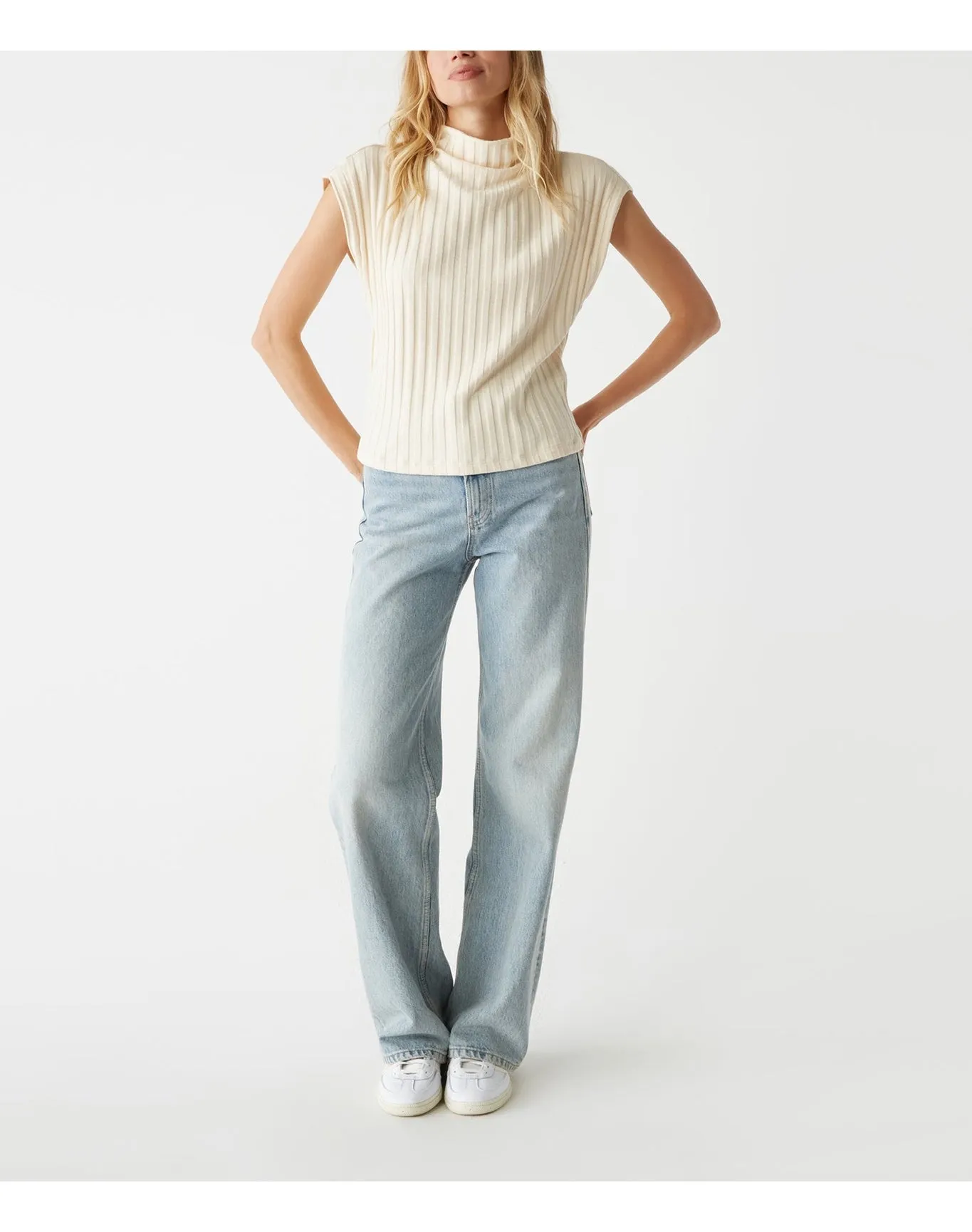 Nara Mock Neck Top | Chalk MICHAEL STARS