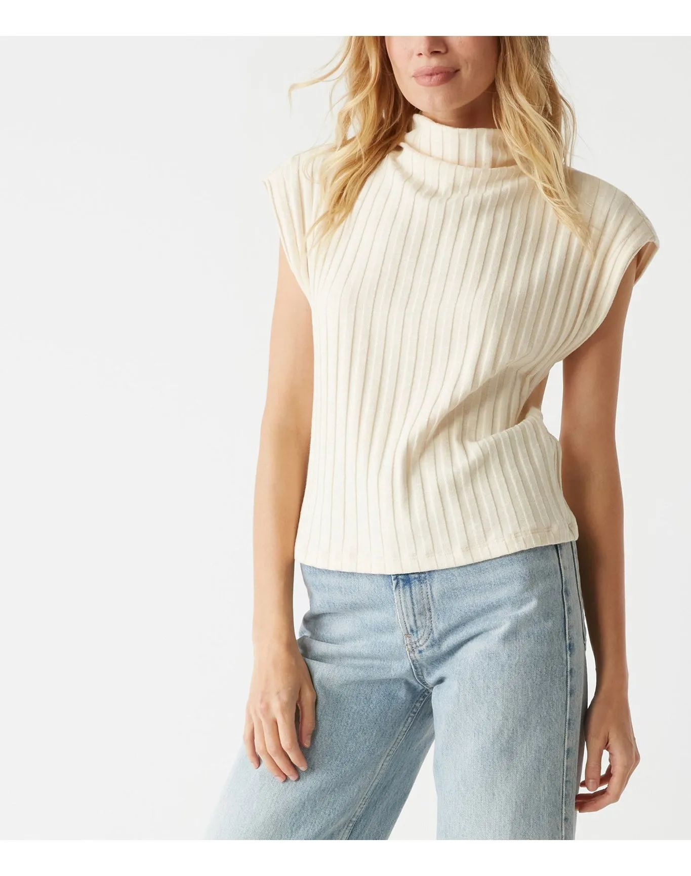 Nara Mock Neck Top | Chalk MICHAEL STARS