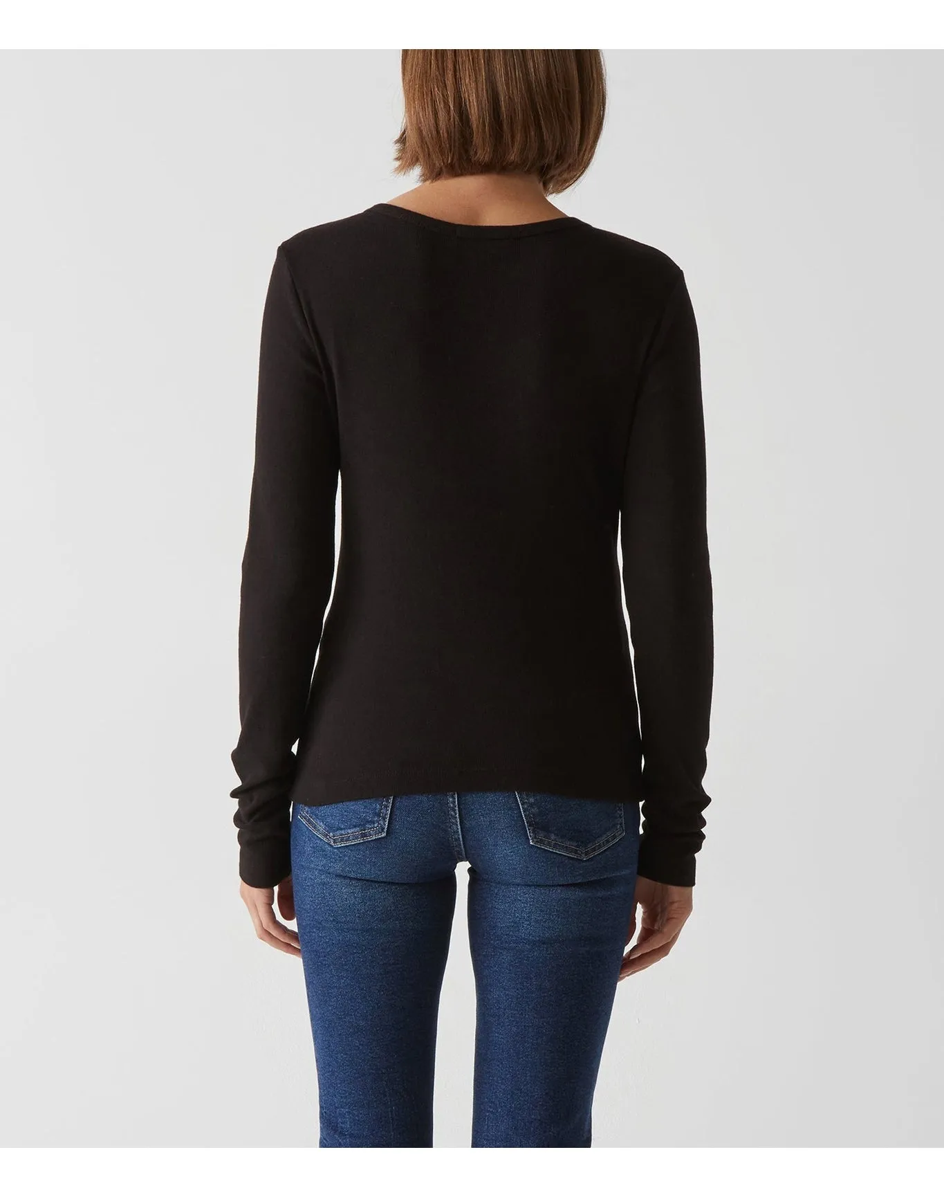 Natalie Hook and Eye Henley Tee | Black MICHAEL STARS