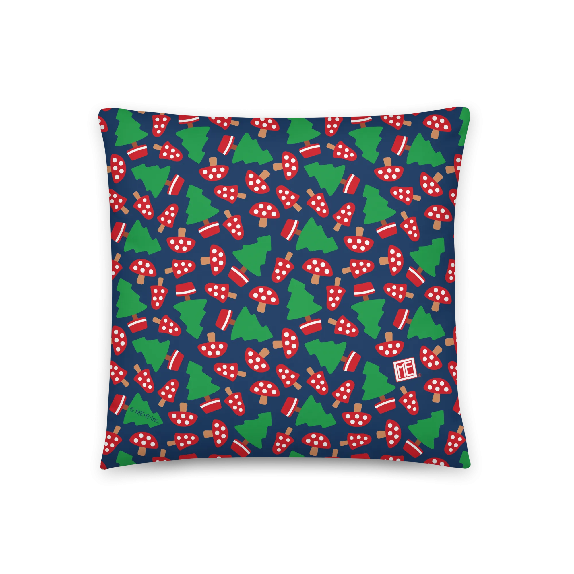 Navy Woodland Christmas Pillow