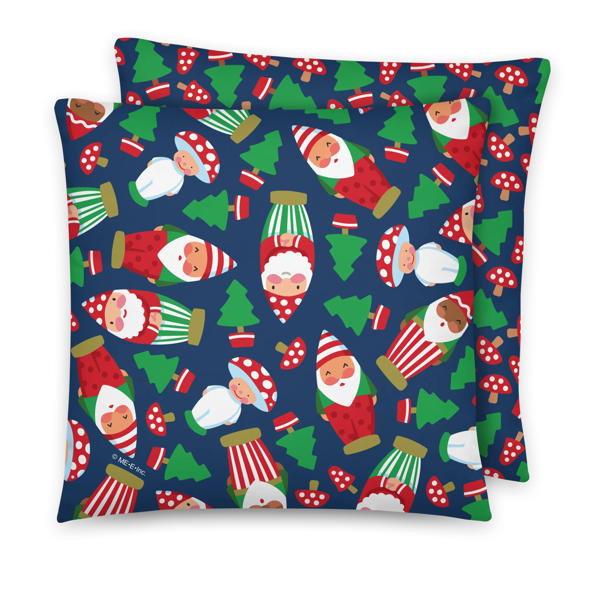 Navy Woodland Christmas Pillow
