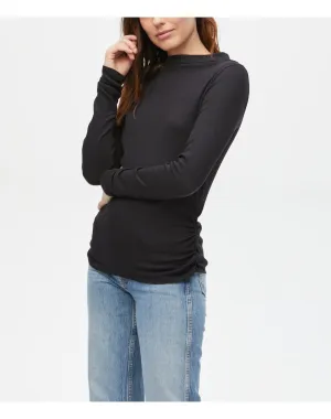 Nichole Ribbed Mock Neck Top | Black MICHAEL STARS