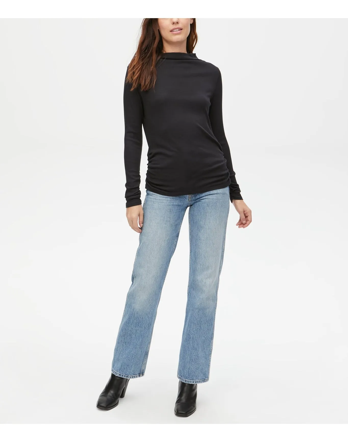 Nichole Ribbed Mock Neck Top | Black MICHAEL STARS