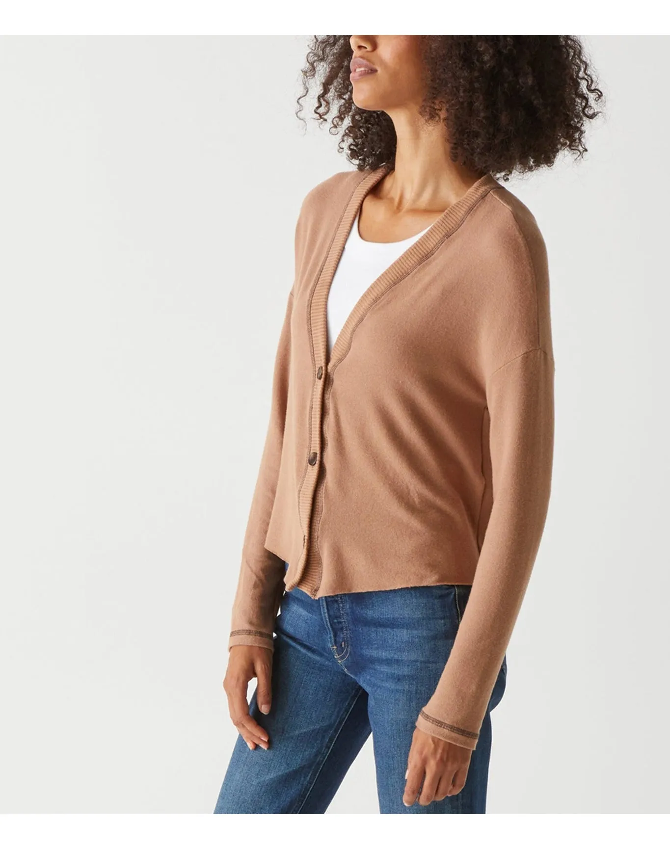 Noah Cardigan with Stitching | Camel MICHAEL STARS