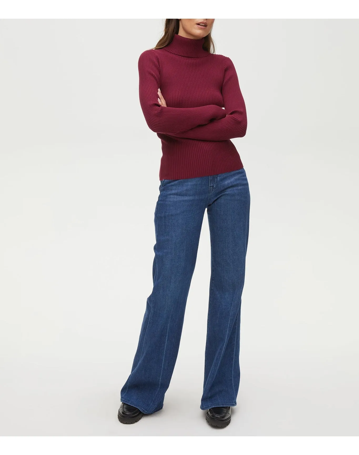 Nora Ribbed Turtleneck Top | Auburn MICHAEL STARS