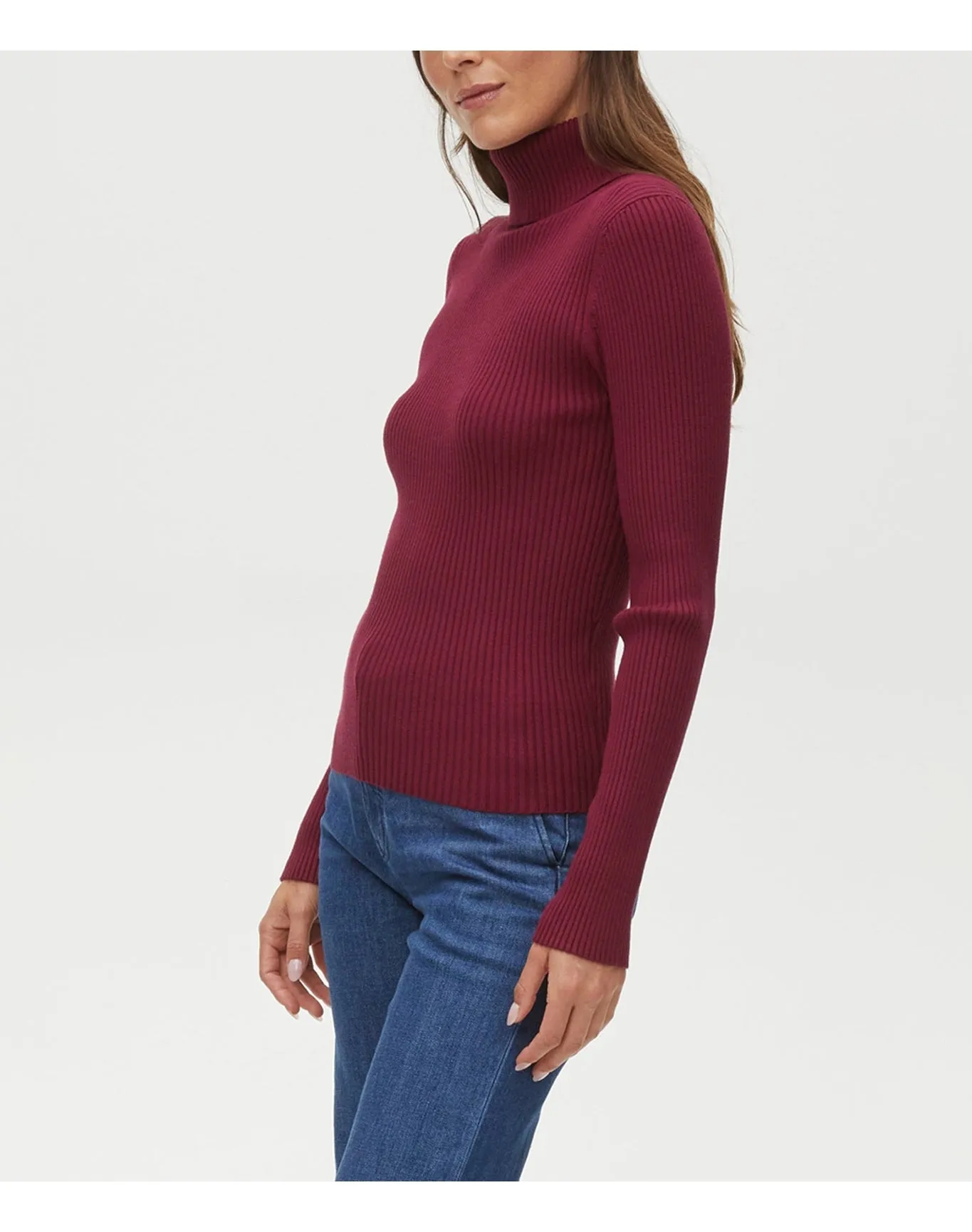 Nora Ribbed Turtleneck Top | Auburn MICHAEL STARS