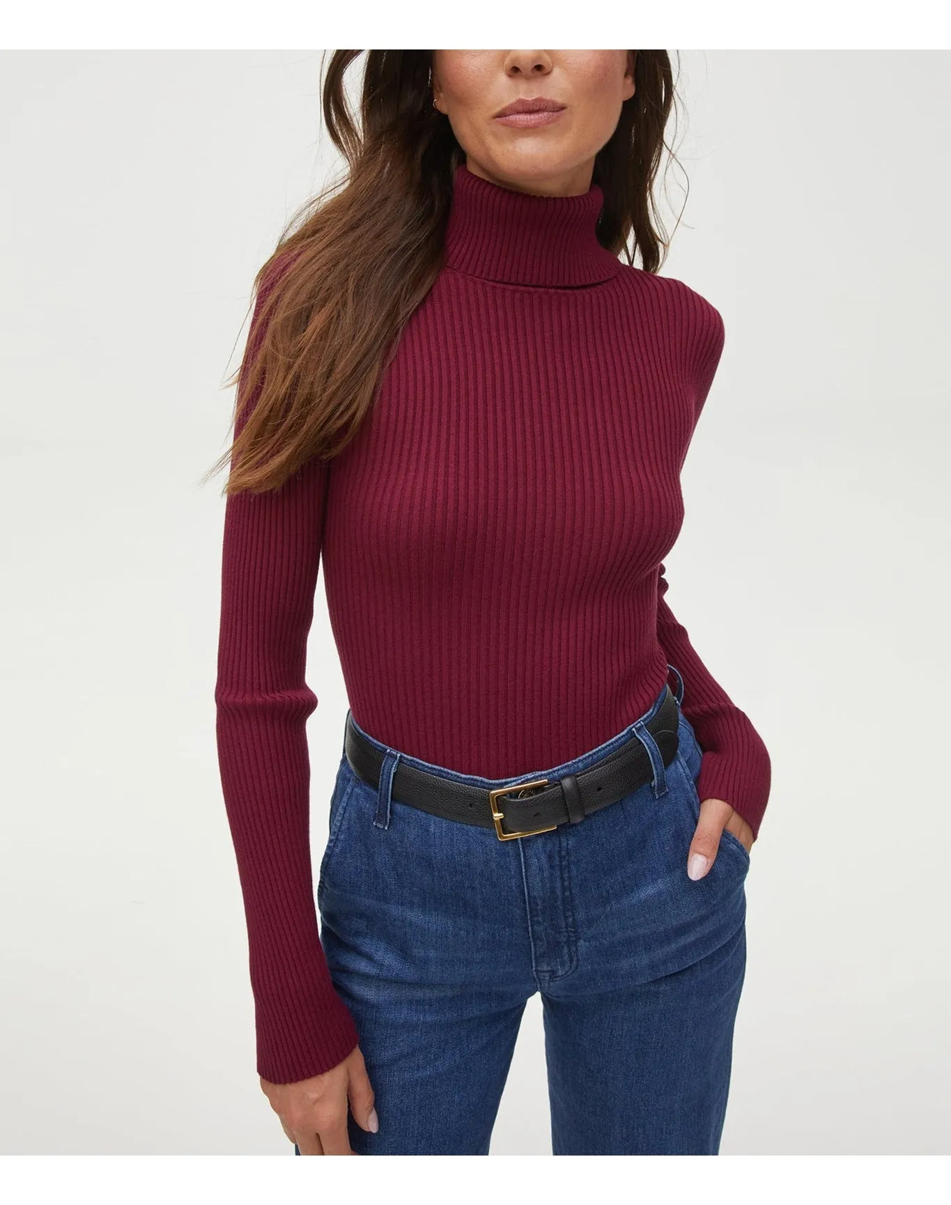 Nora Ribbed Turtleneck Top | Auburn MICHAEL STARS