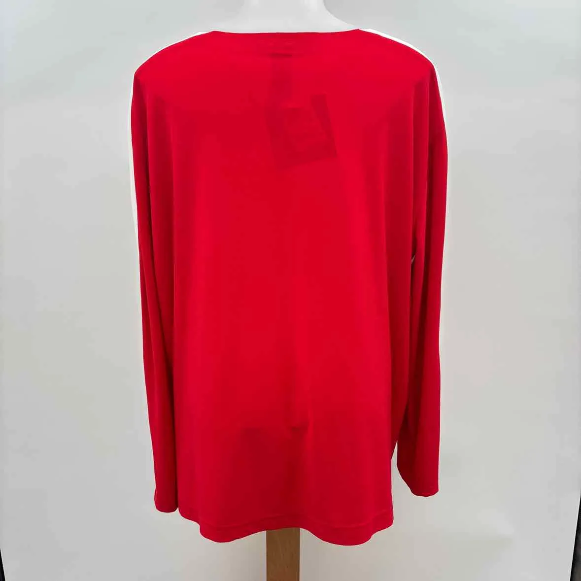 Norma Kamali Women's Size M Red Stripe Long Sleeve Shirt