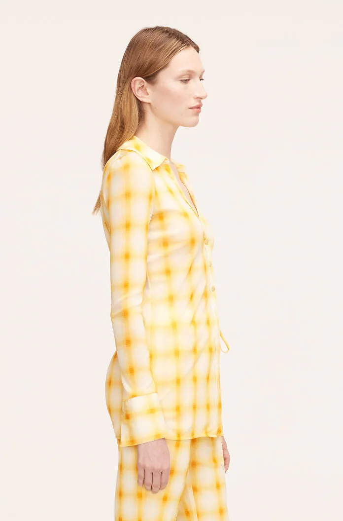Ombre Plaid Mesh Button Down Shirt | Ombre Plaid Zinnia Combo REBECCA TAYLOR
