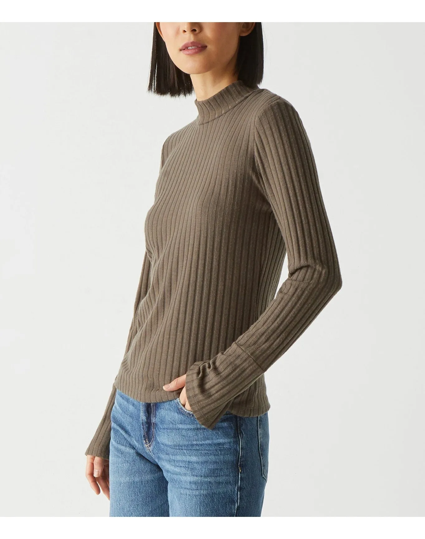 Opal Ribbed Mock Neck Top | Dolma MICHAEL STARS