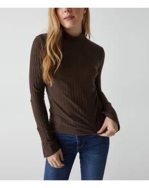 Opal Ribbed Mock Neck Top | Java MICHAEL STARS