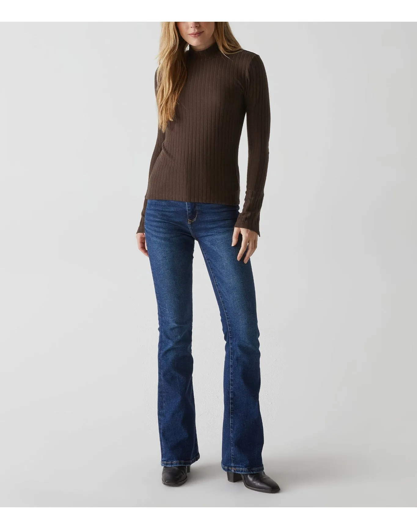 Opal Ribbed Mock Neck Top | Java MICHAEL STARS