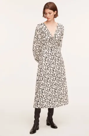 Paige Fleur Drawsting Long Sleeve Dress | Paige Fleur Black Combo REBECCA TAYLOR