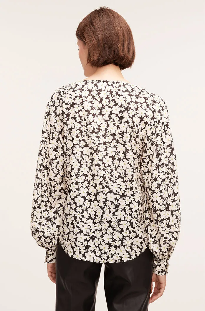 Paige Fleur Drawstring Long Sleeve Blouse | Paige Fleur Black Combo REBECCA TAYLOR