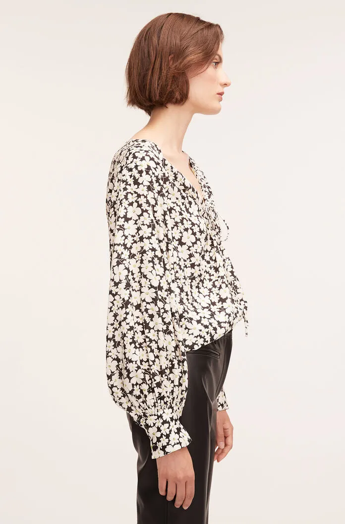 Paige Fleur Drawstring Long Sleeve Blouse | Paige Fleur Black Combo REBECCA TAYLOR