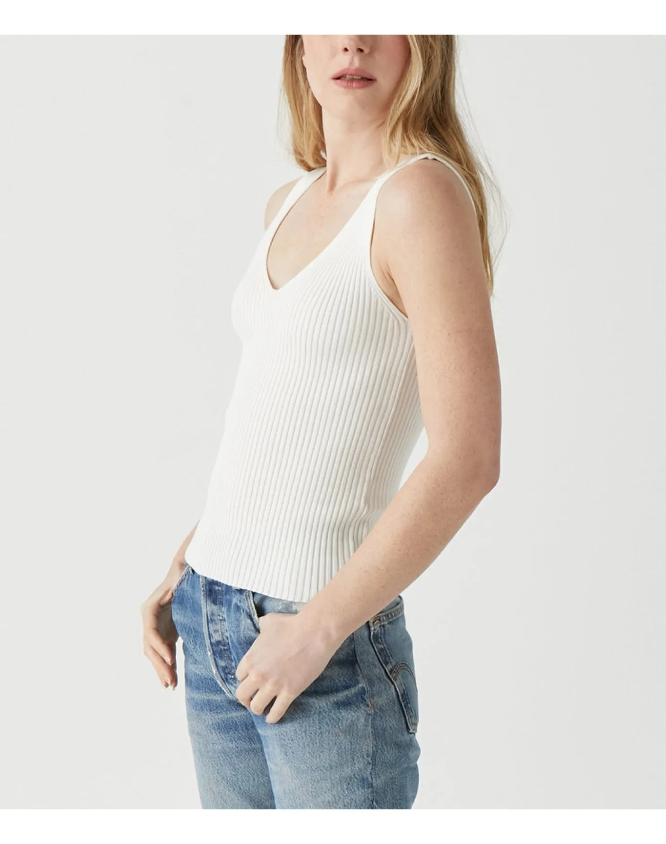 Paige Ribbed Sweater Tank | Ivory MICHAEL STARS