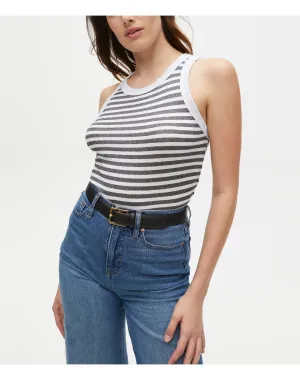 Paloma Striped Shine Tank | White Stripe MICHAEL STARS