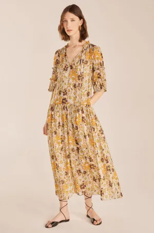 Passion Flower Puff Sleeve Dress | Passionflower Jadite Combo REBECCA TAYLOR