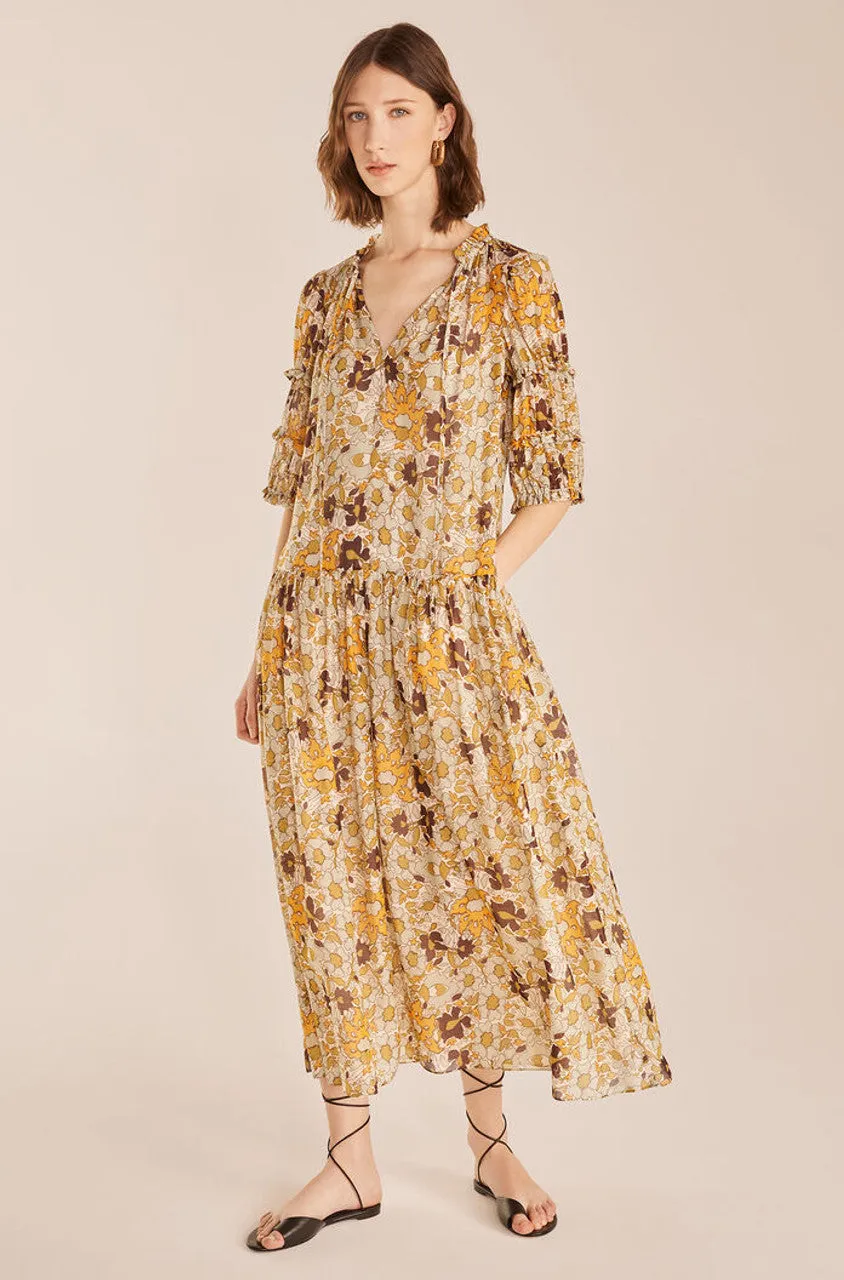 Passion Flower Puff Sleeve Dress | Passionflower Jadite Combo REBECCA TAYLOR