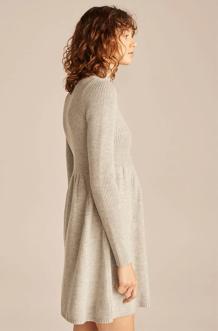 Peplum Dress | Grey Melange REBECCA TAYLOR