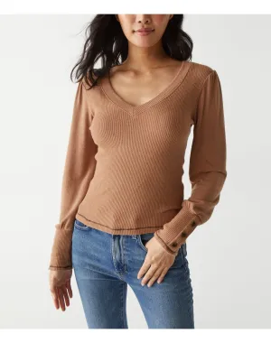Petra Puff Sleeve Top with Stitching | Camel MICHAEL STARS