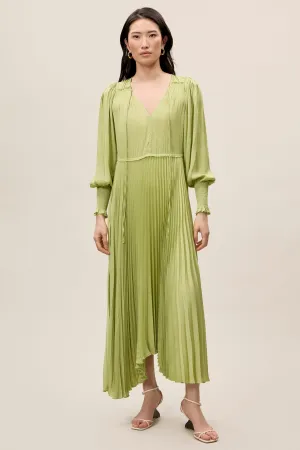 Pleated Dress | Matcha REBECCA TAYLOR