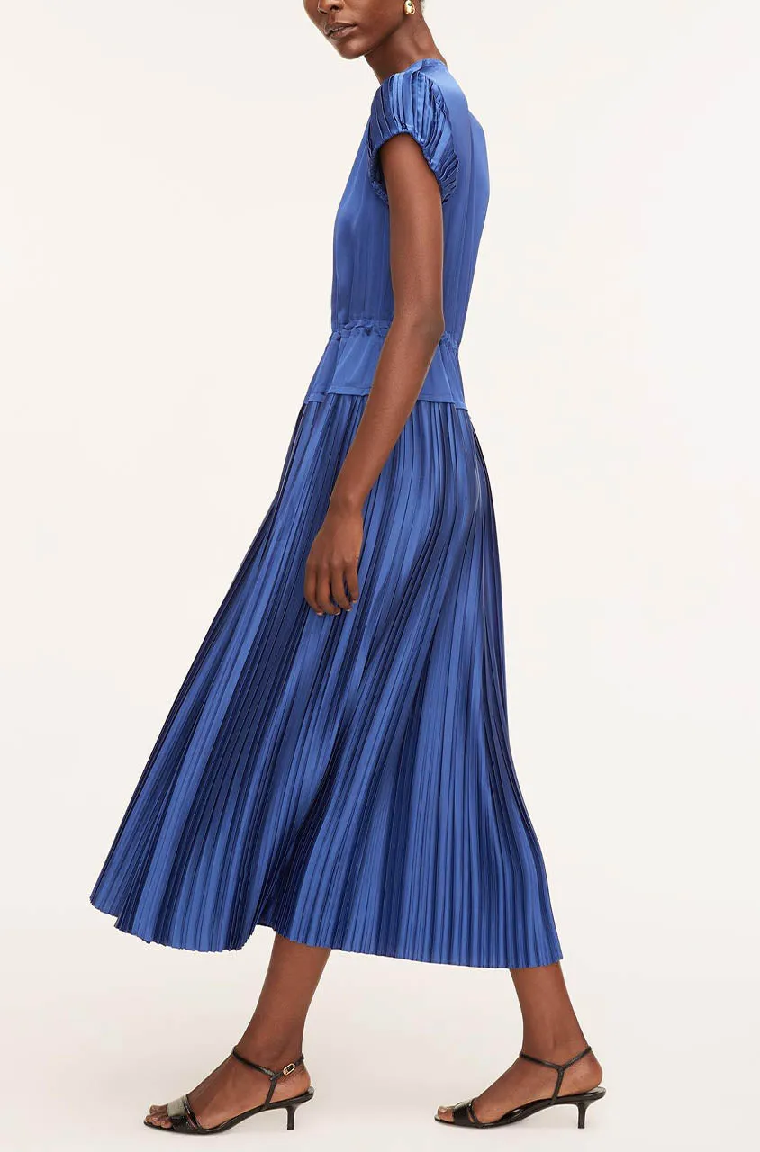 Pleated Sleeve Dress | Cobalt REBECCA TAYLOR