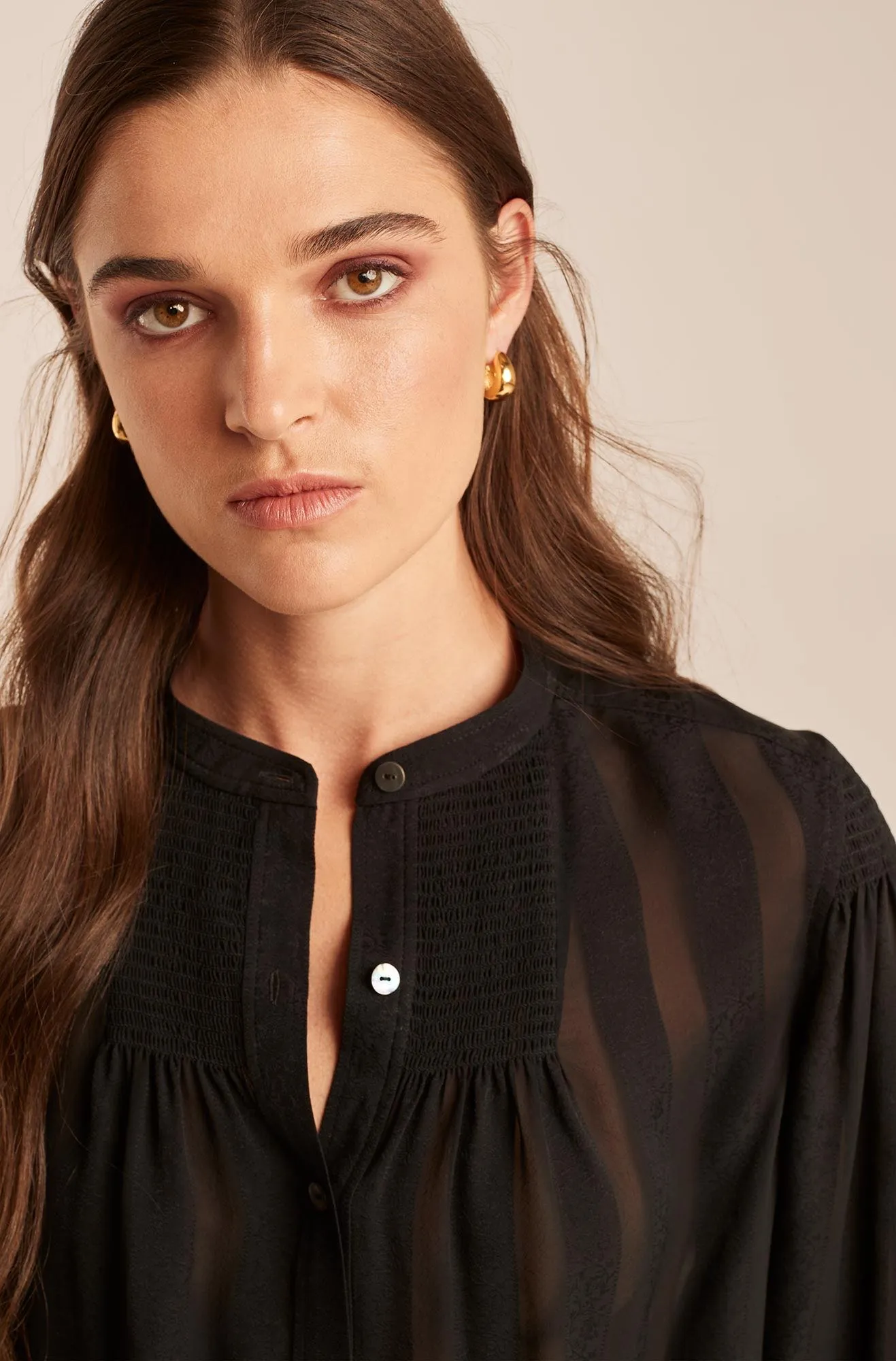 Poesie Jacquard Top | Black REBECCA TAYLOR