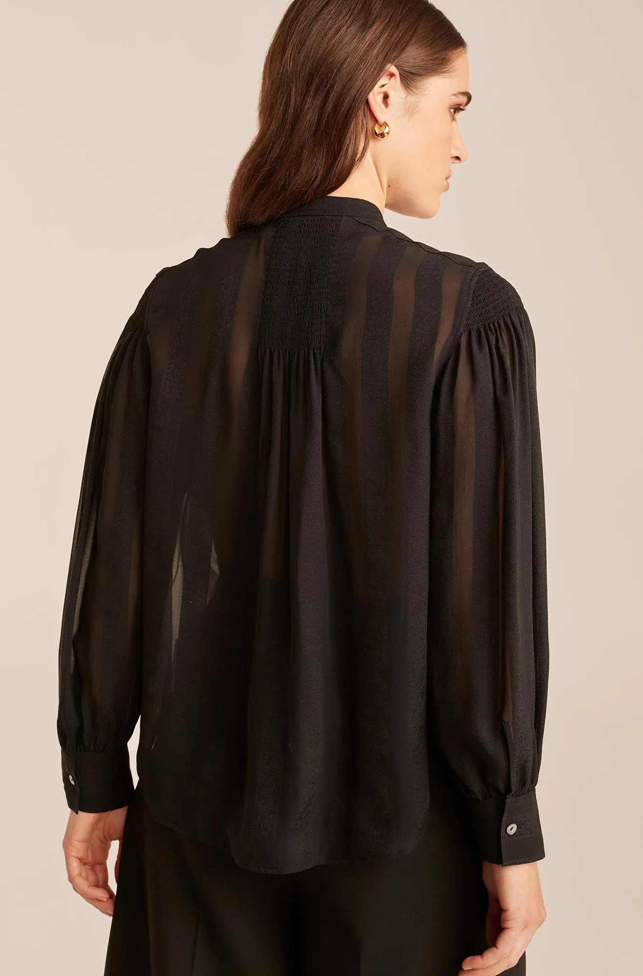 Poesie Jacquard Top | Black REBECCA TAYLOR