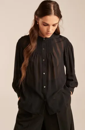 Poesie Jacquard Top | Black REBECCA TAYLOR
