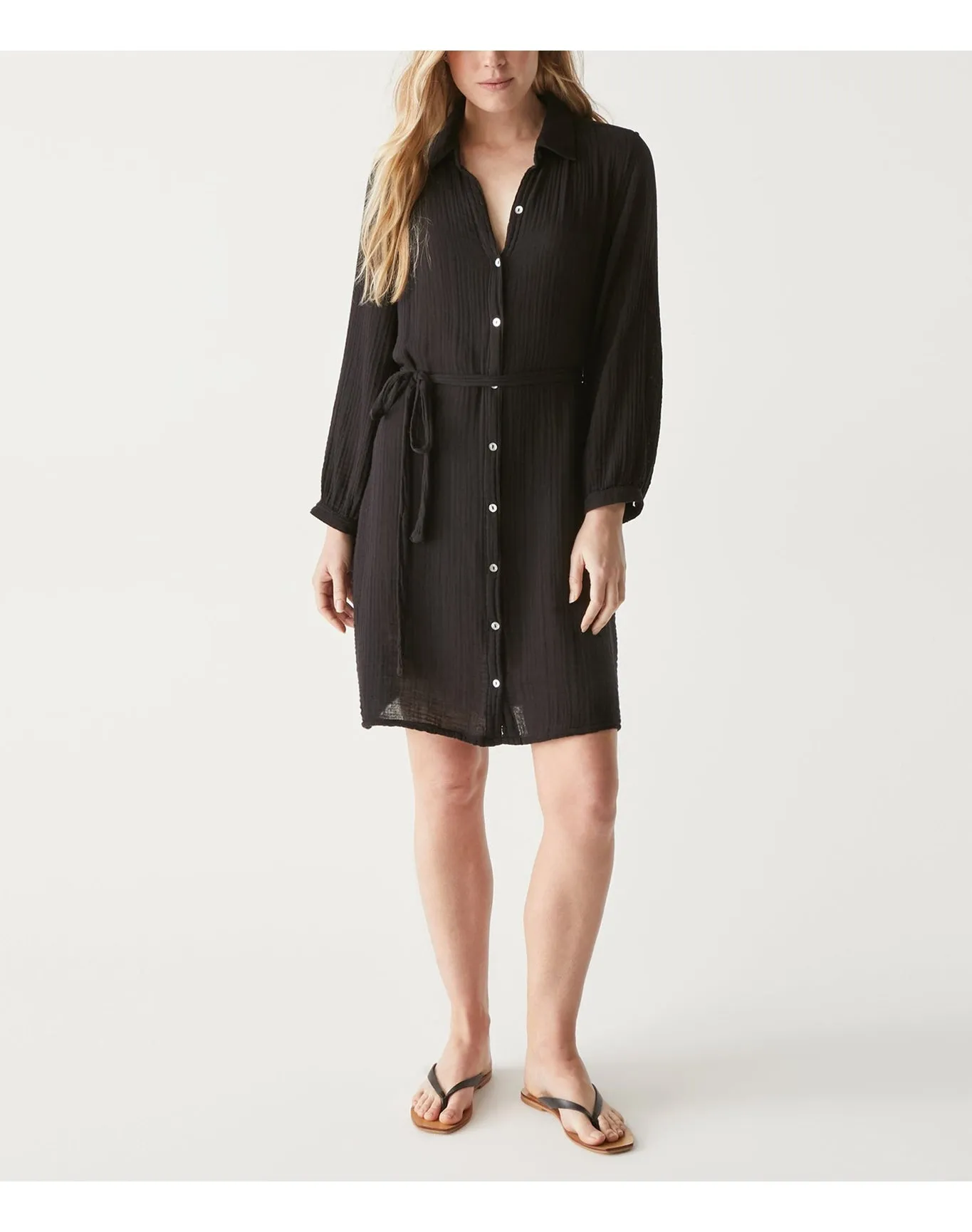 Polly Gauze Shirt Dress | Black MICHAEL STARS