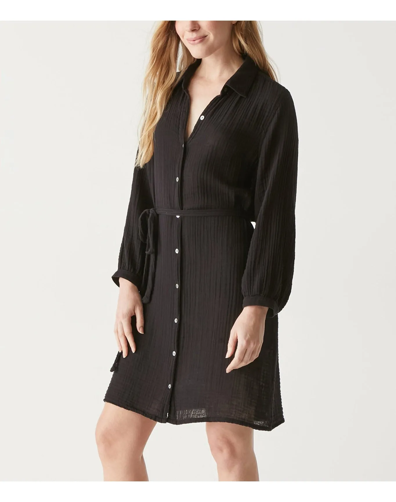 Polly Gauze Shirt Dress | Black MICHAEL STARS