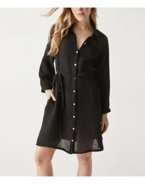 Polly Gauze Shirt Dress | Black MICHAEL STARS