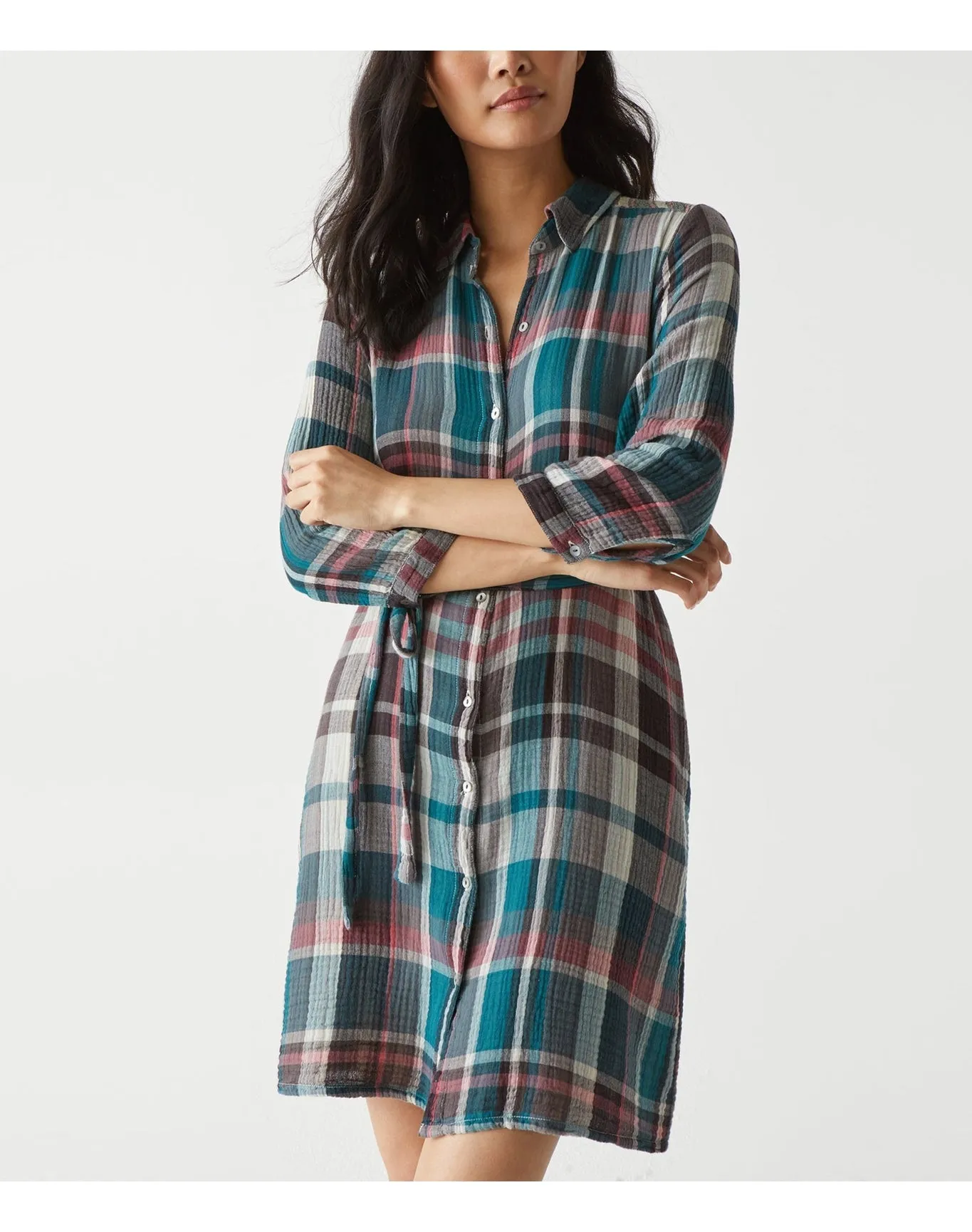 Polly Plaid Shirt Dress | Chalk MICHAEL STARS
