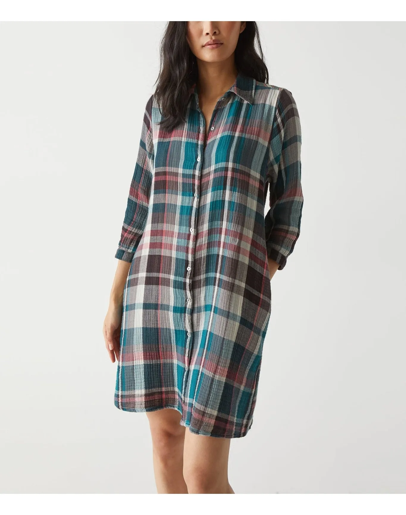 Polly Plaid Shirt Dress | Chalk MICHAEL STARS