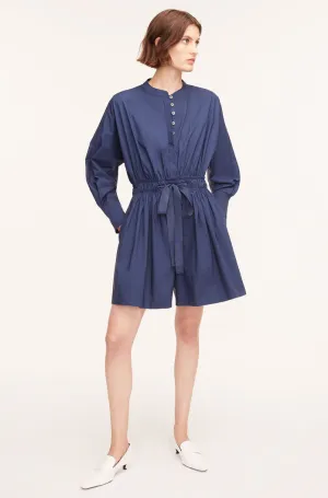 Poplin Long Sleeve Romper | Royal Blue REBECCA TAYLOR