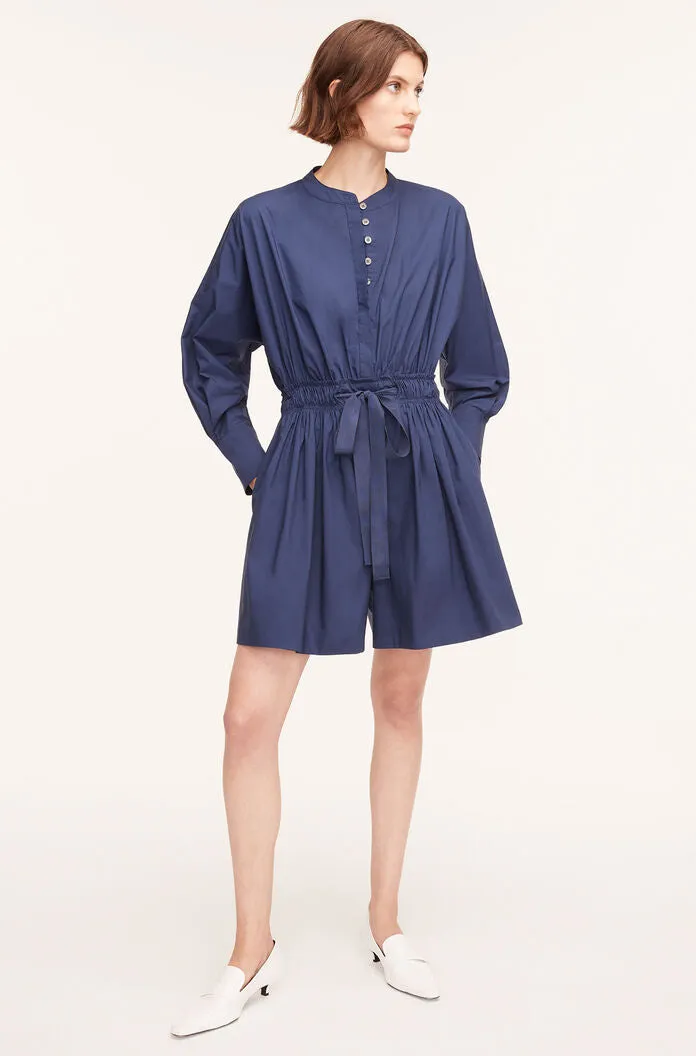 Poplin Long Sleeve Romper | Royal Blue REBECCA TAYLOR
