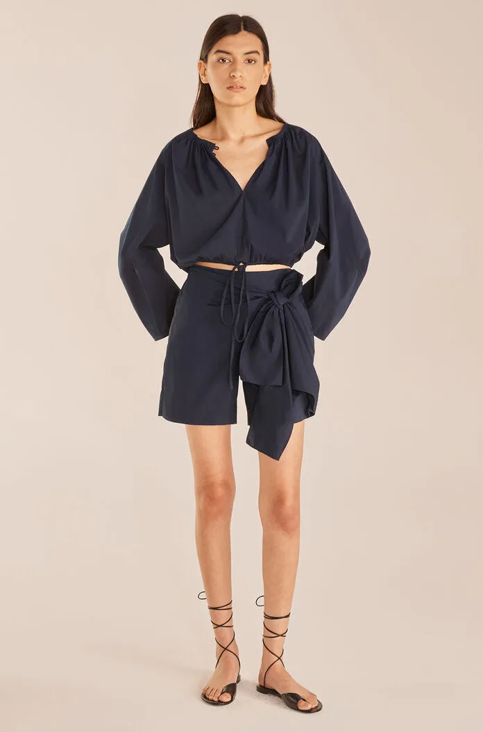 Poplin Skort | Marine Blue REBECCA TAYLOR