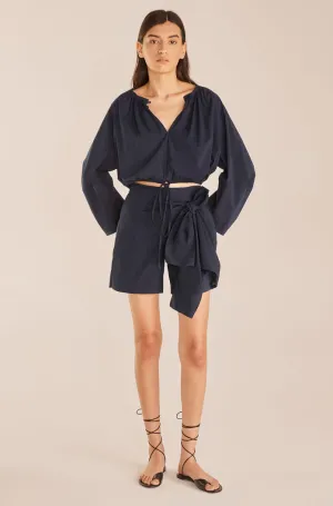 Poplin Skort | Marine Blue REBECCA TAYLOR