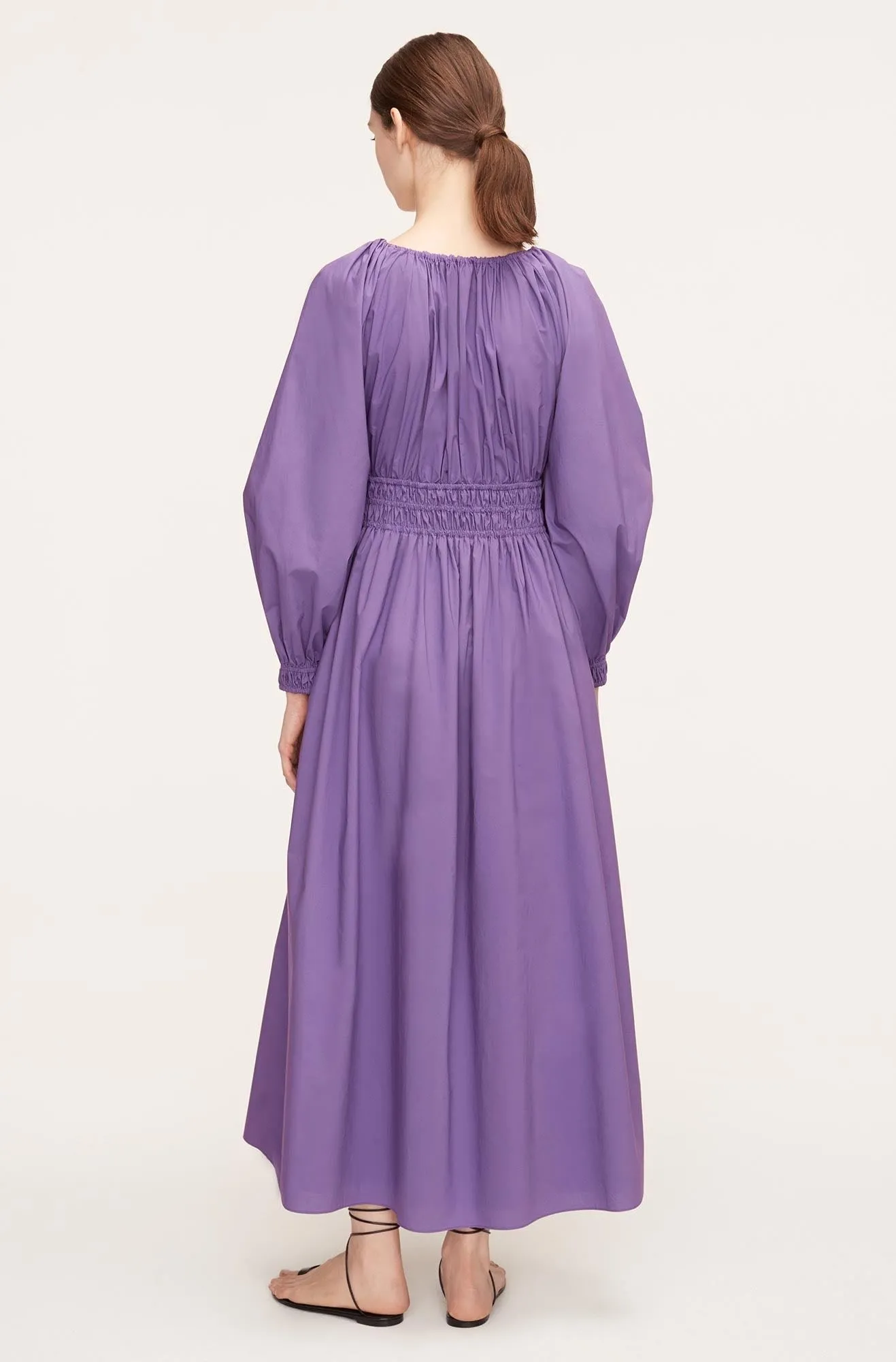 Poplin Smocked Waist Dress | Fox Glove REBECCA TAYLOR
