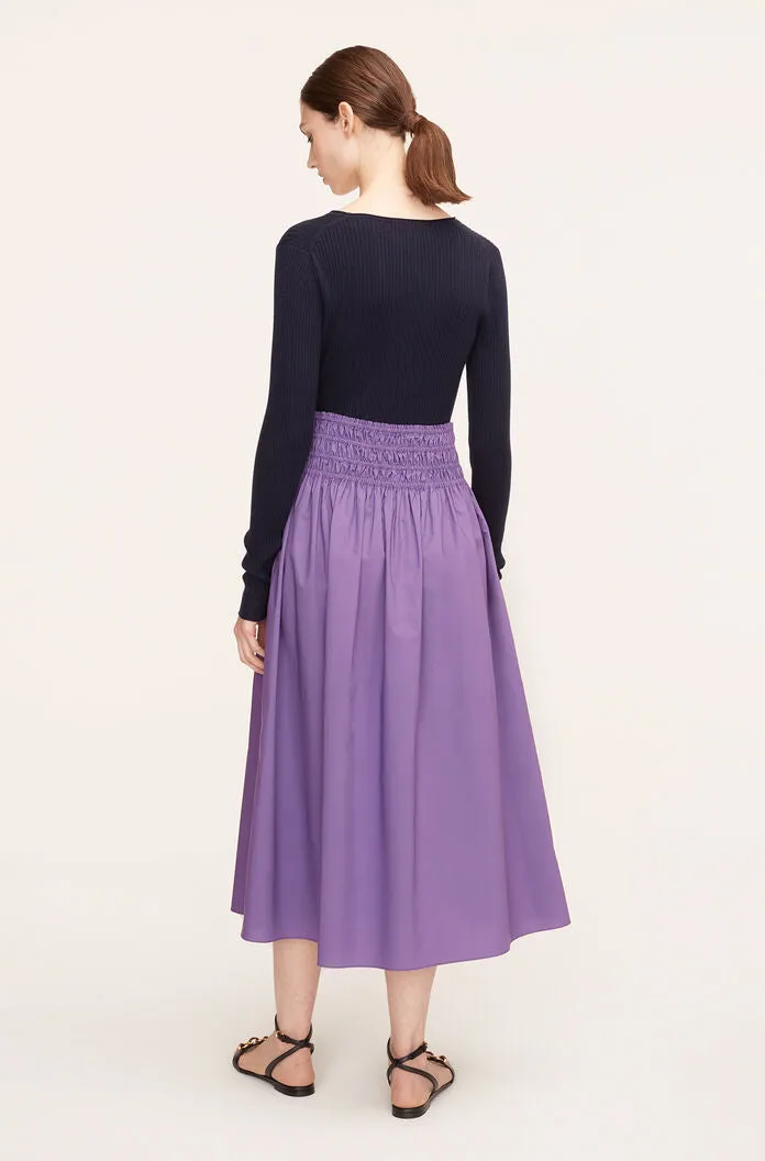 Poplin Smocked-Waist Skirt | Fox Glove REBECCA TAYLOR