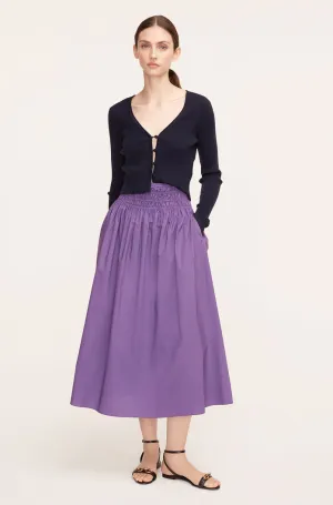 Poplin Smocked-Waist Skirt | Fox Glove REBECCA TAYLOR