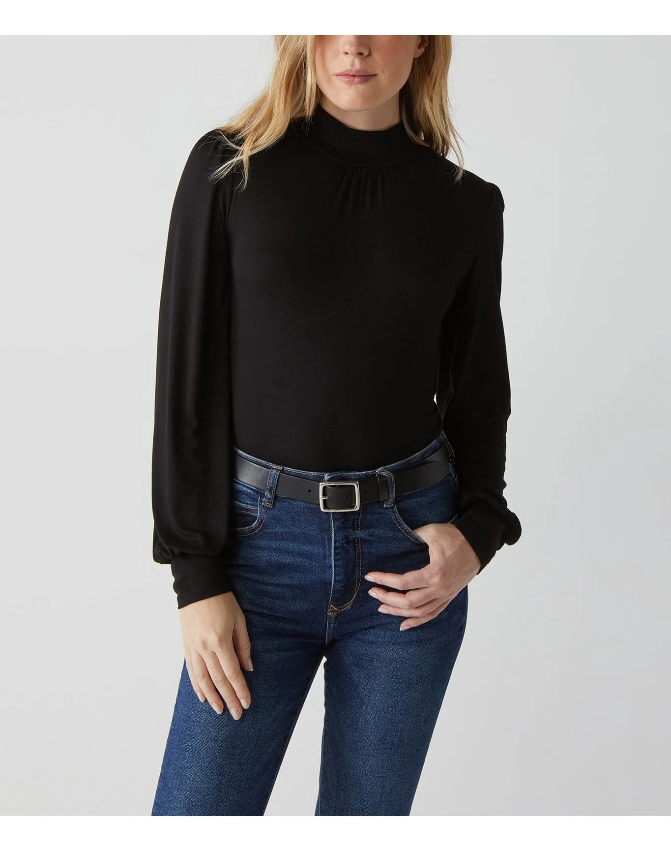 Poppy Mock Neck Top | Black MICHAEL STARS