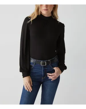 Poppy Mock Neck Top | Black MICHAEL STARS