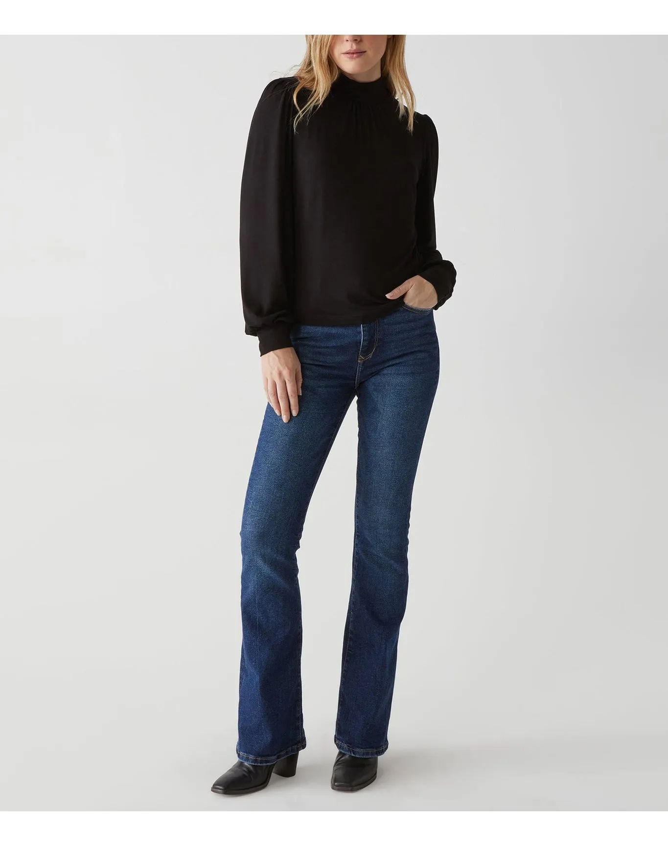 Poppy Mock Neck Top | Black MICHAEL STARS